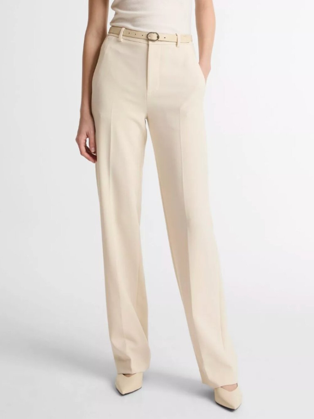 VINCE BNWT Elsa High-Rise Trouser Ecru Size Large 14